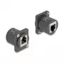Módulo D-Type DeLOCK RJ12 conector fêmea para conector fêmea preto 88107