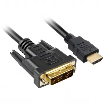 Cabo adaptador Sharkoon - Single Link - HDMI macho para DVI-D macho