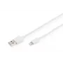 DIGITUS - Cabo Lightning - Lightning (M) para USB (M) - 1,0 m - isolamento duplo - branco - moldado - para Apple iPad/iPhone/iPod (Lightning) (DB-600106-010-W)