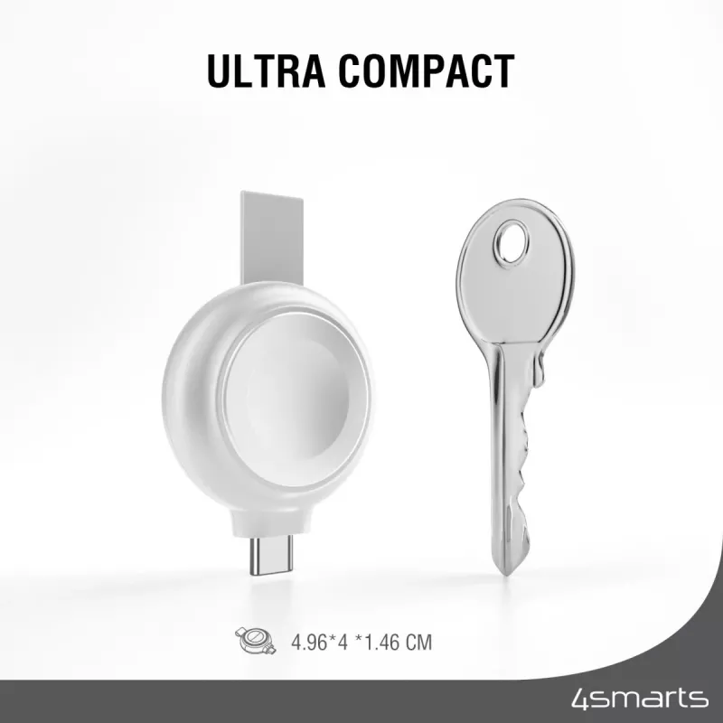 Carregador 4smarts QI2 smartwatch prateado USB carregamento rápido sem fios
