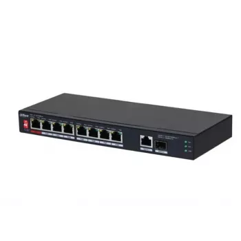 Dahua Technology PoE PFS3110-8ET1GT1GF-96 Não gerido Gigabit Ethernet (10/100/1000) Power over Ethernet (PoE) Preto