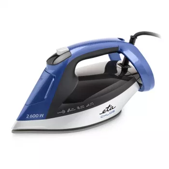 Ferro de engomar a vapor ETA | ETA227690000 Chloe | Ferro de engomar a vapor | 2600 W | capacidade do depósito de água 350 ml | vapor contínuo 40 g/min | prateado/azul
