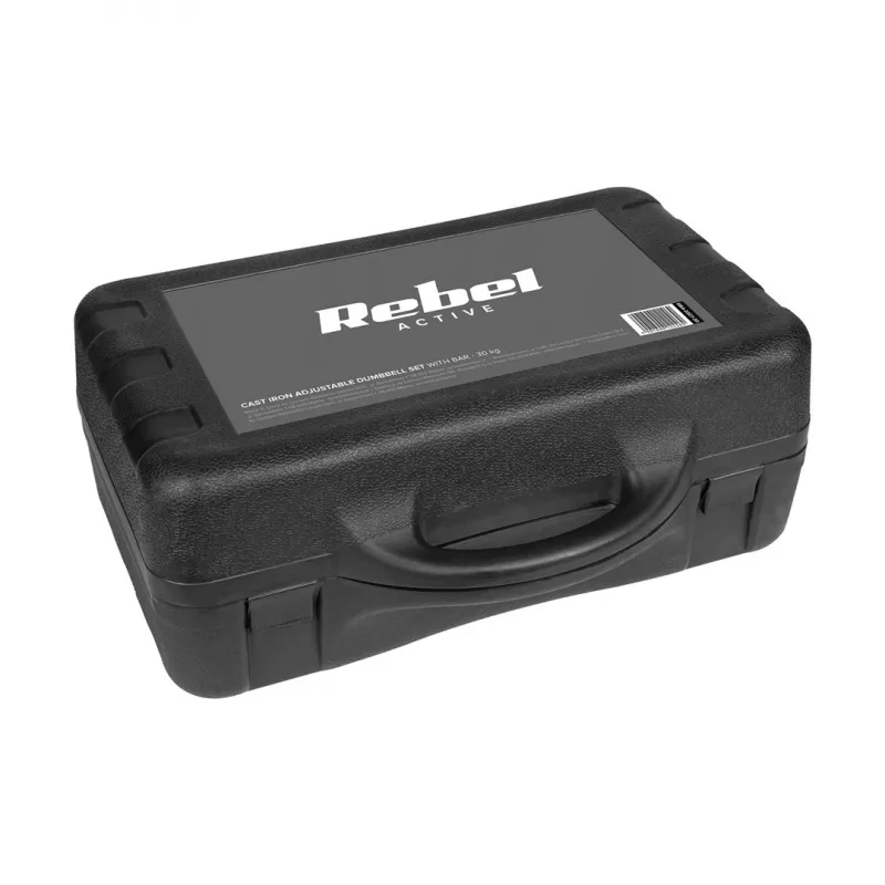 Halteres ajustáveis REBEL ACTIVE em mala 30 kg com barra