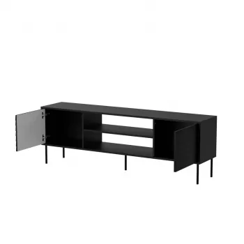 Móvel de TV cama meble CORTINA EF 180×40×60 cm, preto, tampo superior em aglomerado, estrutura preta