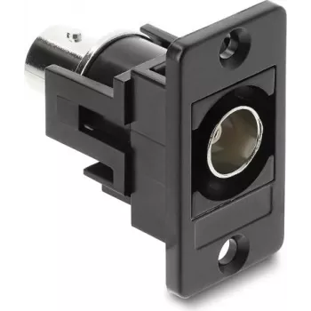 Conector fêmea BNC para montagem em painel DELOCK 91107 — conector fêmea BNC para conector fêmea BNC, preto