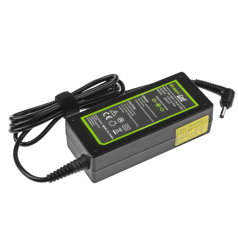 Fonte de alimentação Green Cell AD41P 65W para portáteis ASUS, 19V 3,42A, interior, preto