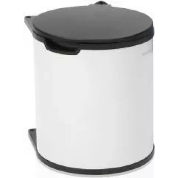 Balde do lixo Brabantia 428081 15L redondo preto branco