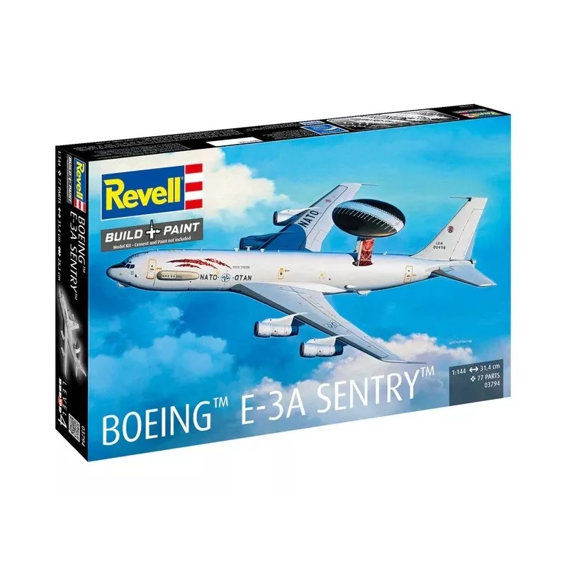 Modelo em plástico REVELL Boeing E-3A Sentry kit de modelo de avião à escala 1:144