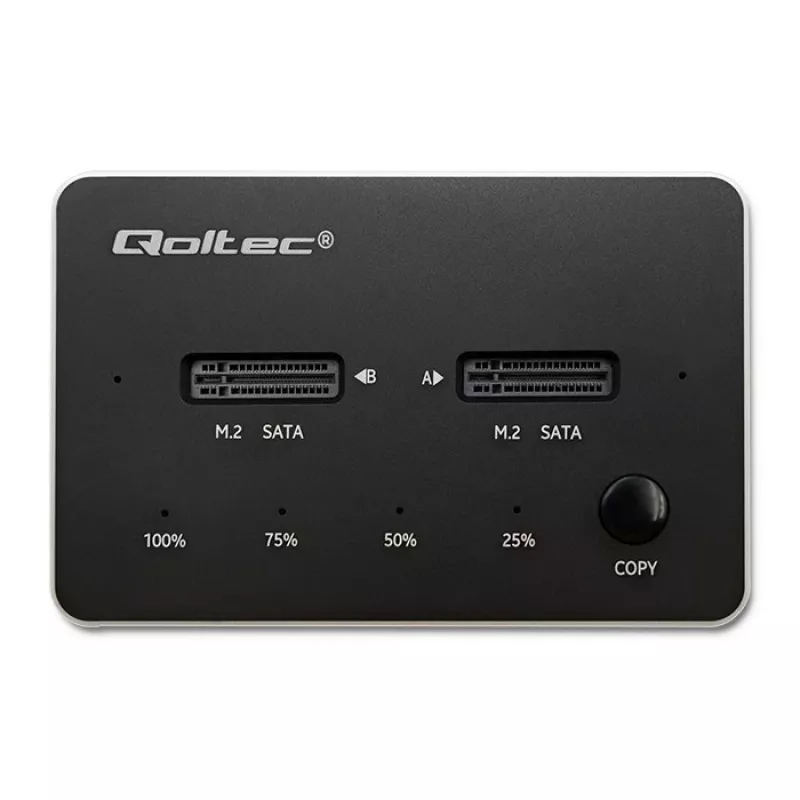 Estação de acoplagem Qoltec 50310 para 2x SSD M.2 SATA NGFF USB Type-C