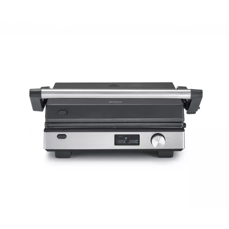 Grelhador de contacto Severin KG 2380 preto prateado 2000W aço inoxidável