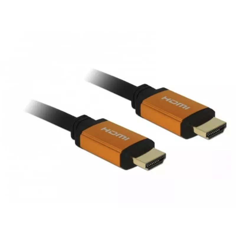 Cabo HDMI DeLOCK 85727 1m Type-A macho para macho preto dourado