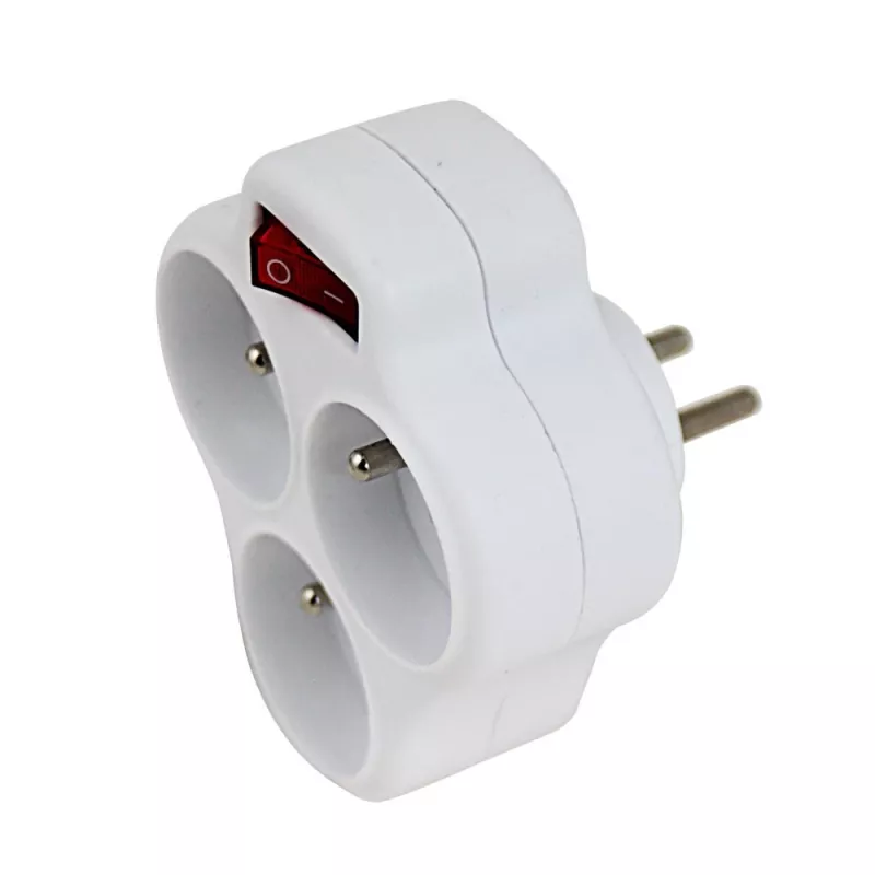 Esperanza ELK304W repartidor elétrico, 3 tomadas com interruptor, branco