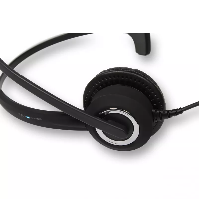 Headset USB mono Plusonic 10.1P — headset USB de uma orelha compatível com Teams e Skype