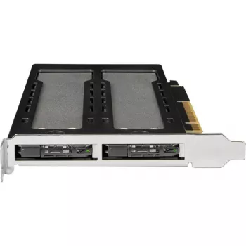 Rack de armazenamento móvel RAIDSONIC ToughArmor MB842MP-B — 2 baías removíveis para M.2 NVMe, PCIe 4.0 x16