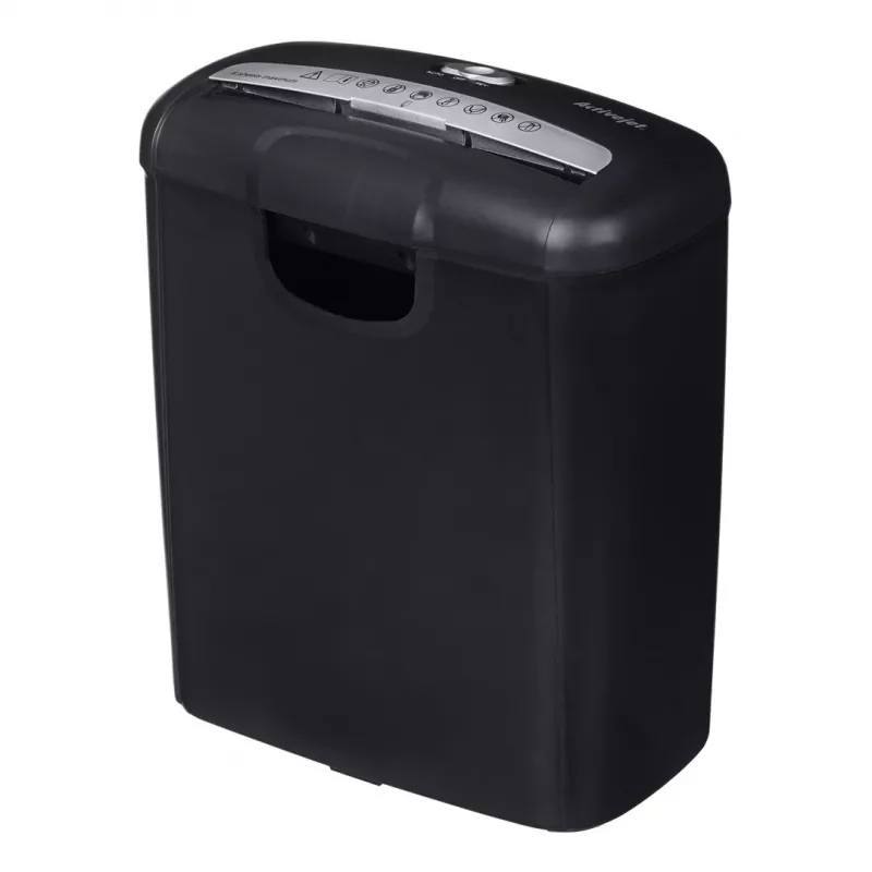 Destruidora de papel Activejet ASH-0601S, P-2, 10 l, corte em tiras 6 mm, 6 folhas, preto.
