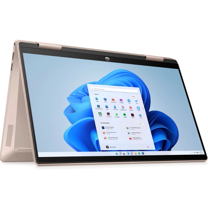 HP Pavilion x360 14-ek2000ny portátil conversível, Intel Core 5 120U, 14 polegadas FHD tátil, 16GB DDR4, 512GB SSD, Windows 11, Pale Golden Rose