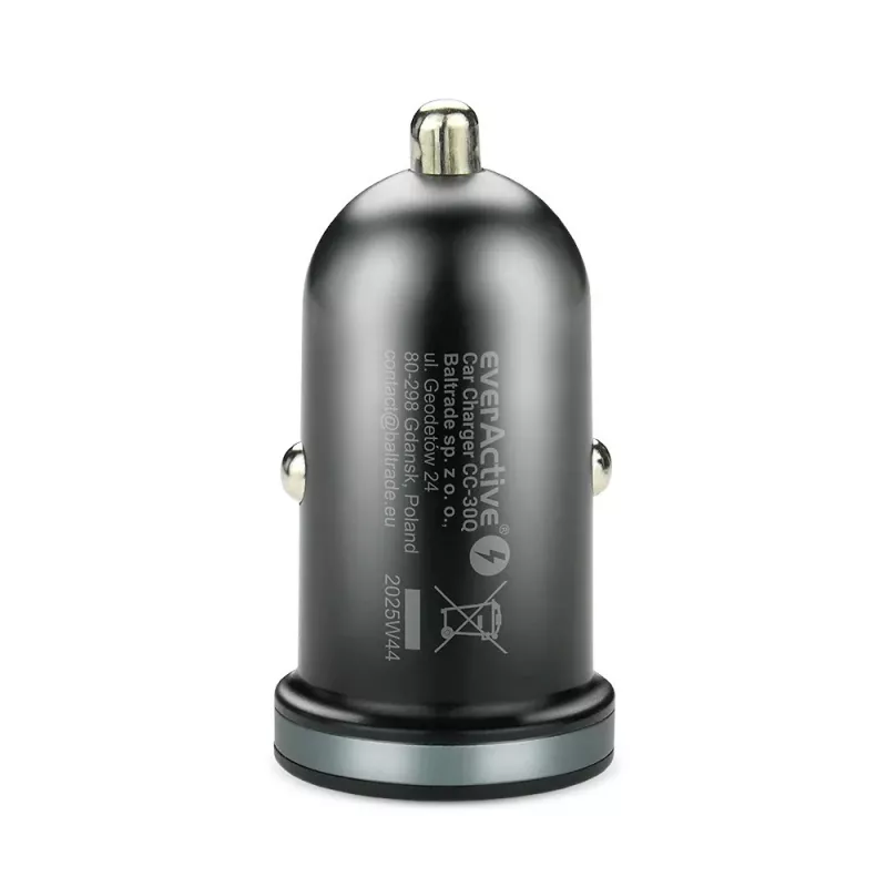 Carregador de automóvel everActive CC-30Q QC3.0 35W – 1x USB-A, 1x USB-C, carregamento rápido