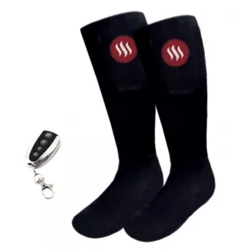 Meias desportivas Glovii GQ2M com elemento de aquecimento integrado, tamanho M, preto, respiráveis, mistura de algodão e elastano