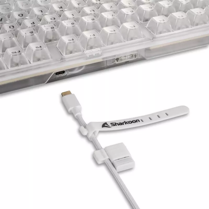 Crystal Shark, Teclado Gaming branco, layout DE, KTT