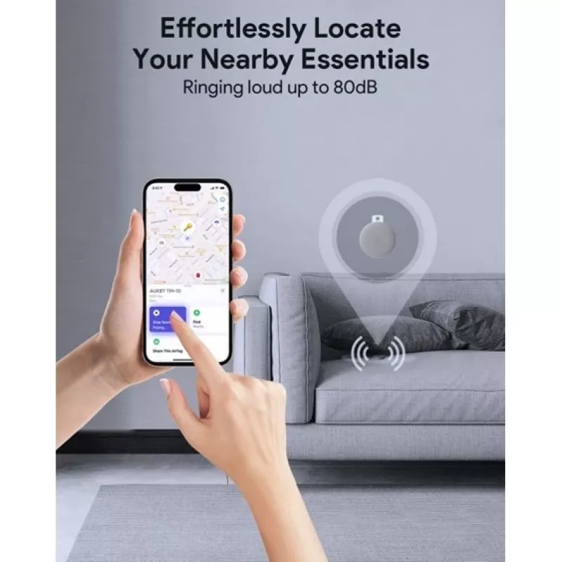 AUKEY Smart Mini Air Tag Rastreador Bluetooth para Apple Track Mate 1 Série TM-10