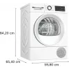 Máquina de secar roupa Bosch WQG145APPL 9 kg bomba de calor, 14 programas, visor LED, branco