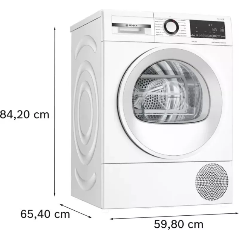 Máquina de secar roupa Bosch WQG145APPL 9 kg bomba de calor, 14 programas, visor LED, branco