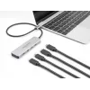 Hub DeLOCK USB Type-C 10 Gbps 4 portas Alumínio Cinzento