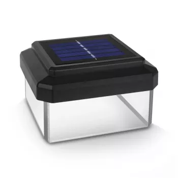 GB128 Lâmpada solar LED para postes de vedação e jardim, Preto - Verde Azul