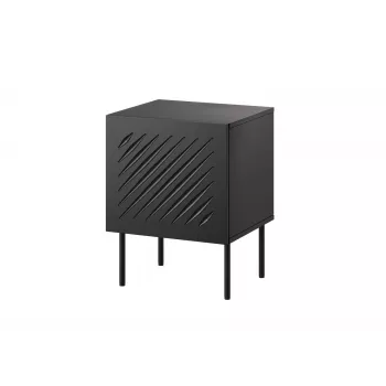 Mesa de cabeceira Cama Meble SIENA conjunto de 2, 44,5×40×59 cm, preto mate, MDF e aglomerado