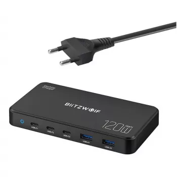 Estação de carregamento BlitzWolf BW-i100 5-em-1 120W – carregador multiporta para telefones, tablets, portáteis