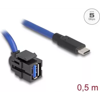 Cabo DeLOCK 88156 USB 0,5 m USB A USB C preto azul