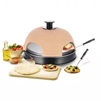 Máquina de pizzas Emerio PO-115985 4 pizzas 900 W preto laranja