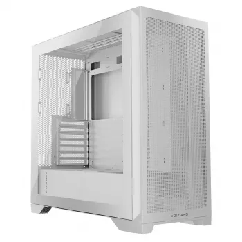 Caixa para PC MODECOM VOLCANO EXPANSE S MIDI Tower — Branco, microATX, vidro temperado, USB-C, suporta GPU 430 mm