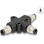 Splitter de cabo DeLOCK M8 splitter em T codificação A 3 pinos 1 x ficha para 2 x ficha ligação em paralelo