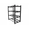 Suporte de bateria para UPS 830x454 2 filas 4 níveis 8 compartimentos preto embalado plano