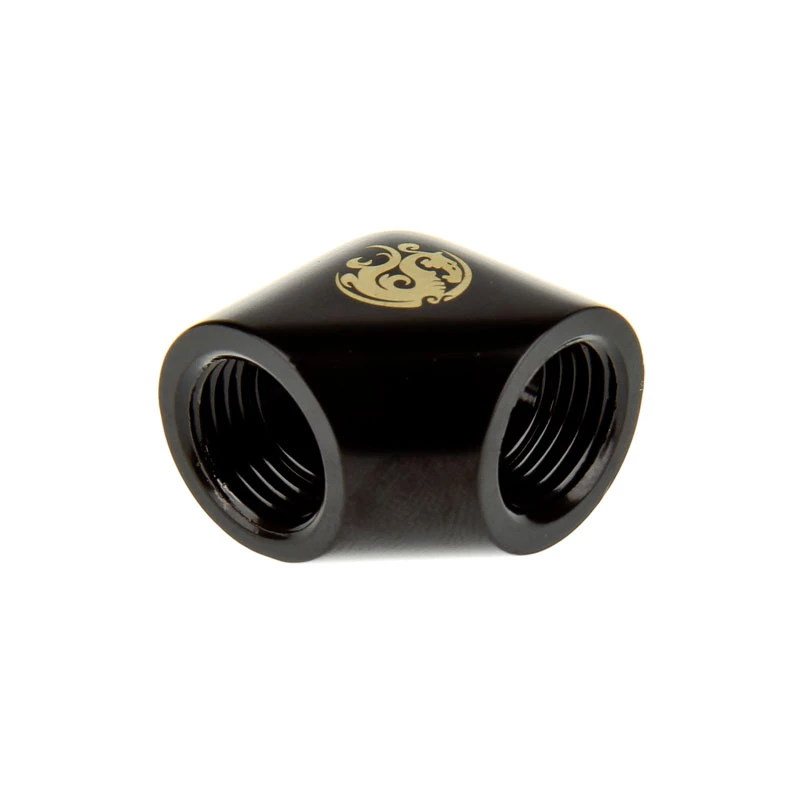Bitspower adaptador 90 graus G1/4 fêmea para G1/4 fêmea, preto mate