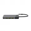 Hub USB Type-C Green Cell HUBGC01 — 7 portas: 3×USB‑A 3.2 Gen 1, 1×USB‑C 3.2 Gen 1, HDMI, leitor de cartões microSD+SD — Prateado