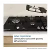 Placa a gás de encastrar Bosch PPP6A2I40, 4 zonas, grelhas em ferro fundido, preta, 590×520×54 mm, controlo por botão rotativo