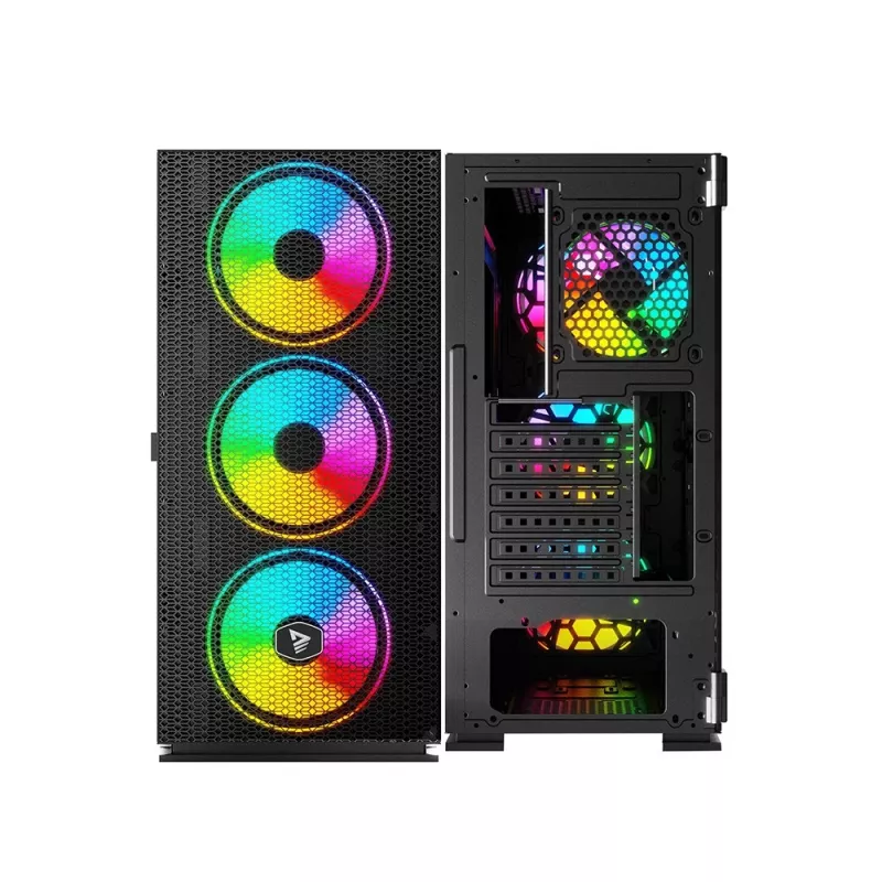 Caixa para PC SAVIO Raptor X1 ARGB vidro/mesh preto