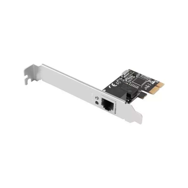 Placa de rede Ethernet interna LANBERG PCE-1GB-201, PCI Express, 1× RJ-45 Gigabit (1000 Mbit/s), preta