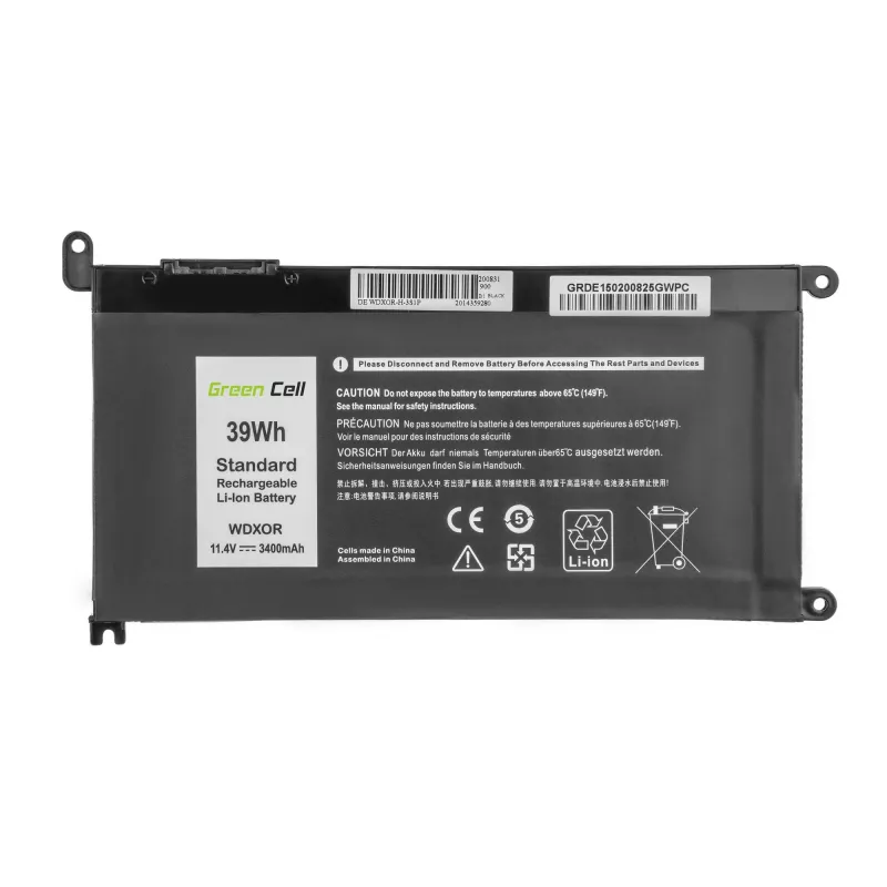 Bateria Green Cell DE150 para DELL Inspiron — LiPo 11,4V 3400mAh, preto, 1 unid.