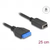 Cabo USB DeLOCK ficha macho-conector fêmea para USB Type-E Key A interno 25 cm