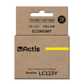 Tinta Actis KB-123Y (substituto do Brother LC123Y/LC121Y; Standard; 10 ml; amarelo)