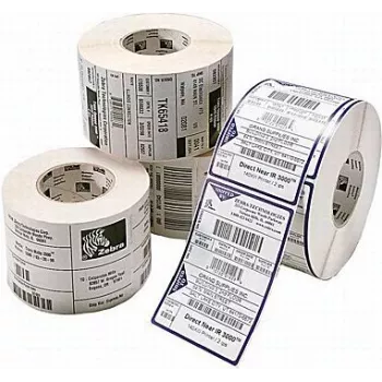 Etiquetas autocolantes para impressora Zebra PolyE 3100T — polietileno, 10,2×7,6 cm, branco, 1890 etiquetas/rolo