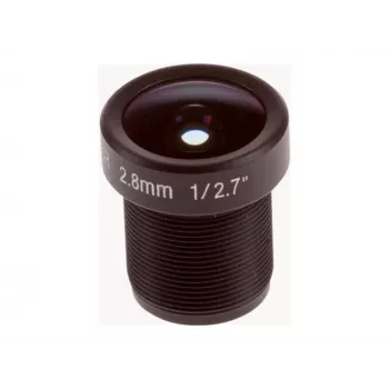 Objetiva Axis M12 2,8 mm F1.2 interior preto ângulo de visão 170°