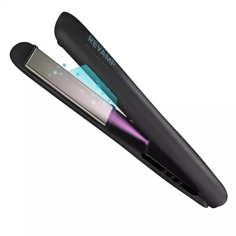 Alisador de cabelo Revamp ST-1850BK-EU com função de brilho iónico, preto
