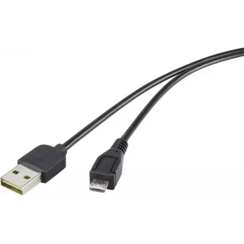 Renkforce cabo USB 2.0 A/Micro-B 1,8 m com ficha reversível