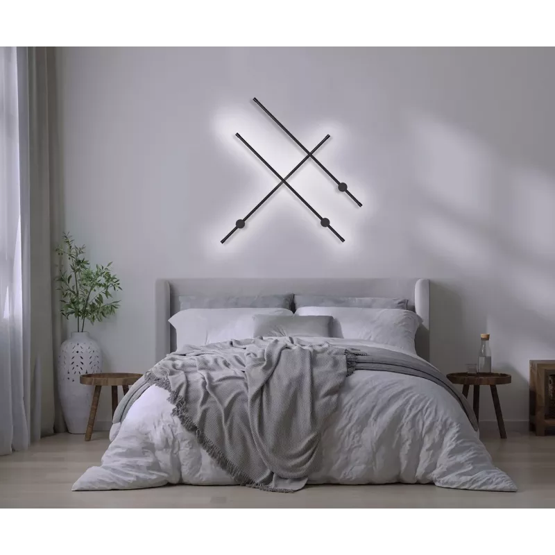 Aplique de parede LED Activejet AJE-HILTON preto NW