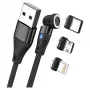 Cabo USB RealPower MagneticCharge3 0,2 m USB A preto carregamento rápido