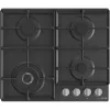 Placa de gás encastrar Gorenje GW641EXB, 4 zonas de gás, preta, 60 cm, controlo por botão rotativo, grelhas de ferro fundido
